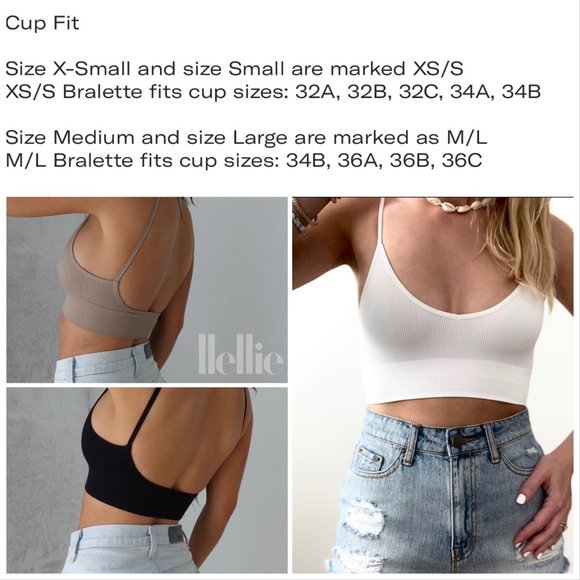 3 Low Back Bralette Crop Top Set - Picture 2 of 10